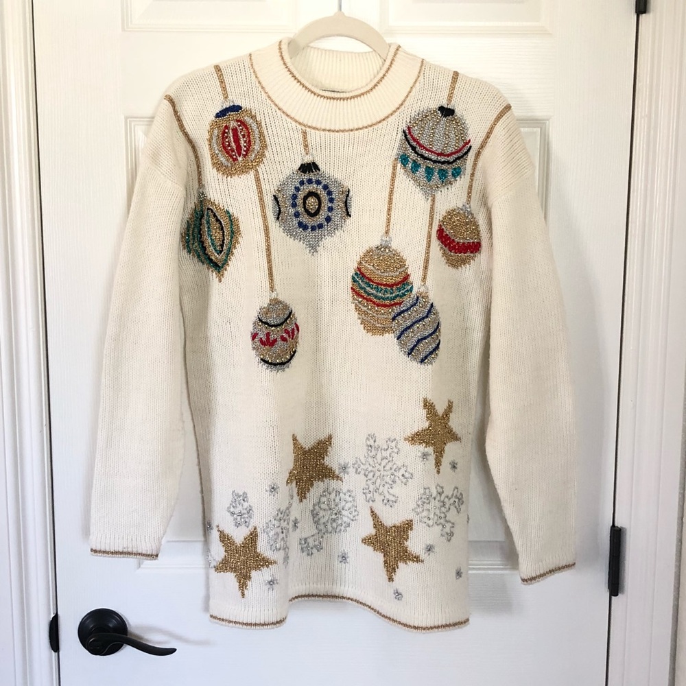 Ugly Christmas sweater w/ ornament design sz. S.